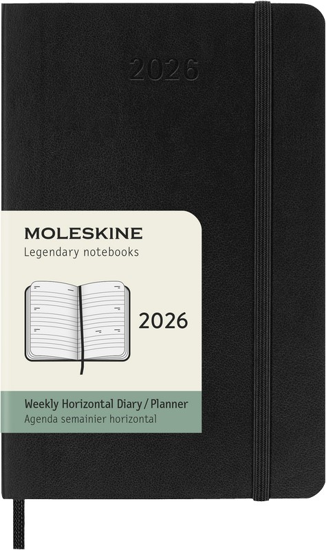Moleskine Wochenkalender 2026 Klassik 1 Woche auf 2 Seiten horizontal Pocket Softcover schwarz Moleskine Wochenkalender 2026 Klassik 1 Woche auf 2 Seiten horizontal Pocket Softcover schwarz von Moleskine