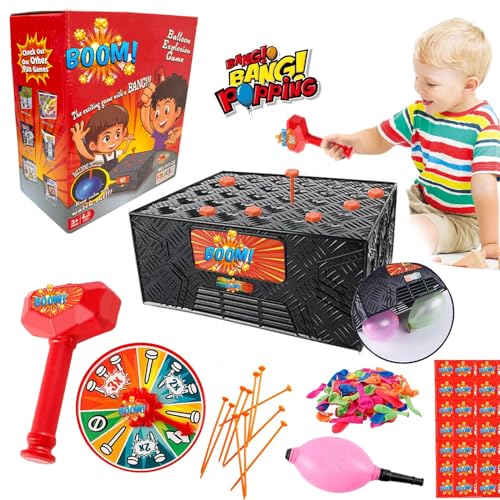 Ballon-Spiel, Explosionsballon-Spiel für Erwachsene, Kinder, Brettspiel, Familienspiel, Nacht, beliebtes Social-Media-Spiel, jeder kann spielen, Herausforderung, Freunde, Party-Spiel-Requisiten (1 Box von MoliDow