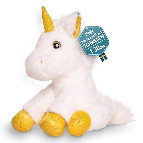 Mollis Kuscheltier - Kuscheleinhorn - 30 cm - Gold - Plüschtier-Einhorn - Kinder-Kuscheltier - weiches Stofftier für Kinder und Babys von Mollis