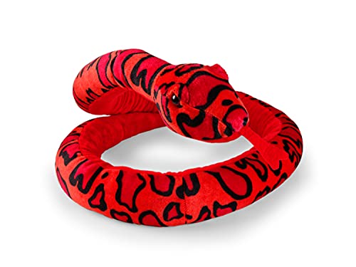 Mollis Kuscheltier - Kuschelschlange - 200 cm - Plüschtier-Schlange - Kinder-Kuscheltier - weiches Stofftier für Kinder und Babys (Rot) von Mollis