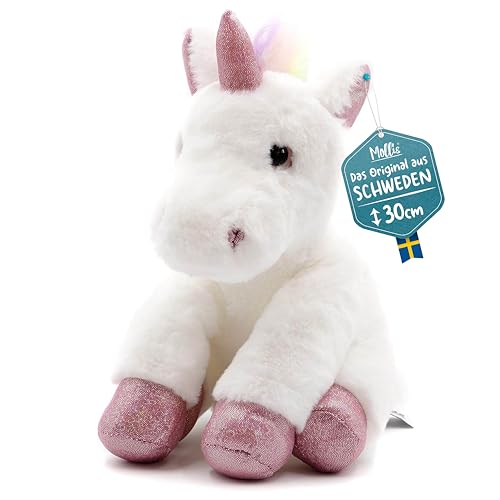 Mollis Kuscheltier - Kuscheleinhorn - 30 cm - Regenbogen - Plüschtier-Einhorn - Kinder-Kuscheltier - weiches Stofftier für Kinder und Babys von Mollis