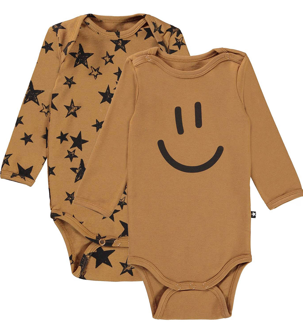 Molo Body l/ä - 2er-Pack - Foss - Sterne Erdig - Molo - 62 - Body L/Ä Molo Body l/ä - 2er-Pack - Foss - Sterne Erdig - Molo - 62 - Body L/Ä von Molo
