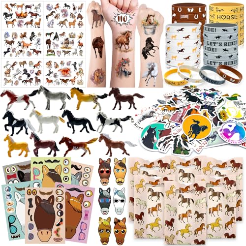 Moltby 110Pcs Pferde Mitgebsel Kindergeburtstag - West Cowboy Pferde Deko Kindergeburtstag mit Pferde Figuren Armbänder Aufkleber Tattoos, Pferde Geburtstag für Mädchen Jungen Moltby 110Pcs Pferde Mitgebsel Kindergeburtstag - West Cowboy Pferde Deko Kindergeburtstag mit Pferde Figuren Armbänder Aufkleber Tattoos, Pferde Geburtstag für Mädchen Jungen von Moltby