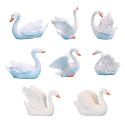 Molyorch 8 Stücke Mini Schwan Figuren Sammlung, Tier Charakter Spielzeug, Miniatur Tiermodell für Tortenaufsätze, Garten, Auto Dekorationen Molyorch 8 Stücke Mini Schwan Figuren Sammlung, Tier Charakter Spielzeug, Miniatur Tiermodell für Tortenaufsätze, Garten, Auto Dekorationen von Molyorch