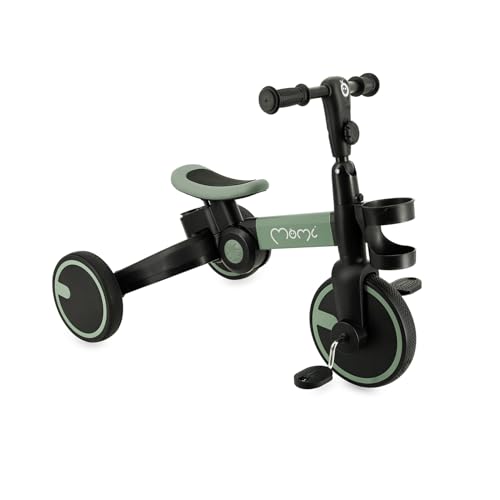 MoMi 3-in-1 Kinderdreirad FILO für Mädchen und Jungen ab 1 Jahr (max. Körpergewicht 20 kg), per Knopfdruck klappbar, verstellbare Lenker- und -Sattelhöhe, pannensichere Eva-Räder 6 ‘‘ von Momi