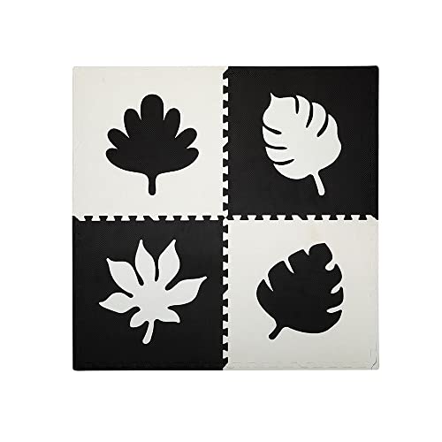 Momi AKCE00028 Tiere Puzzle FELI aus Eva-Schaumstoff, 4 Teile je 60 x 60 x 1 cm, ideal als Krabbelmatte (120 x 120 cm), Spielunterlage oder Puzzlespiel, Schwarz, 120x120 cm von Momi