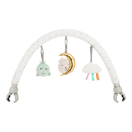 Momi Baby-Bogen Zizi Spielbügel zur Montage an Babywippe, Kinderwagen, Babyschale oder Kinderbett, mit 3 abnehmbaren sensorischen Spielzeugen, einfache Klemm-Montage ohne Werkzeug von Momi