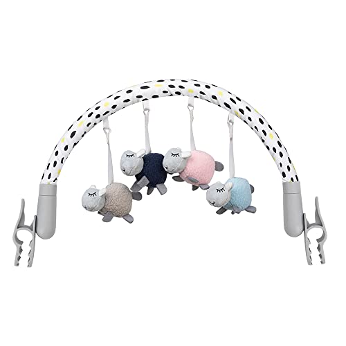 MoMi JOY Spielbügel mit 4 sensorischen Spielzeugen, schnelle Klemmmontage, einstellbarer Neigungswinkel, für Babys und Kinder von 0 bis 5 Monaten von Momi