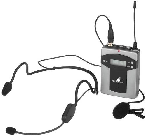 Monacor TXA-800HSE Headset Sprach-Mikrofon Übertragungsart (Details):Funk, Kabellos Metallgehäuse, von Monacor