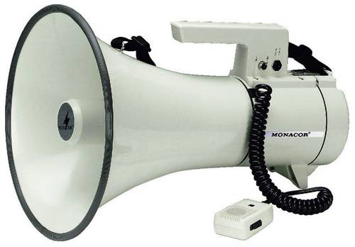 Monacor TM-35 Megaphon mit Handmikrofon, mit Haltegurt, integrierte Sounds von Monacor