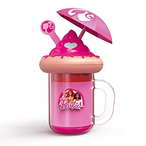 Mondo 40004 Barbie Freakshake, Milchshake- und Strand-Set mit Kinderschminke, enthält Lipgloss, Blush, Applikatoren und Gesichtstuch, mit Geheimfach, Spielzeug ab 3 Jahre von Mondo