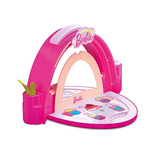 Mondo 40005 Barbie Gelateria, Eisdiele mit Kinderschminke, enthält Lipgloss, Lidschatten, Applikatoren und Nagelfeilen, mit Spiegel und LED-Lichtern, Spielzeug ab 5 Jahre von Mondo