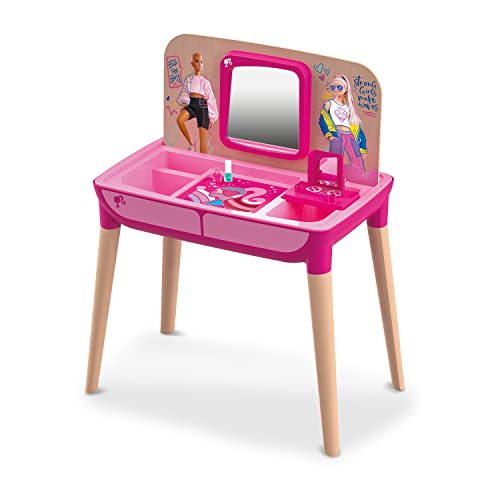 Mondo 40012 Barbie Make Up Studio Toys Studio-40012, Multifunktions Spieltisch, enthält 3 Rouge, 3 Lippenstifte, 6 Lidschatten, Applikatoren, 3 Nagellacke, 1 Spiegel, Multicolore von Mondo