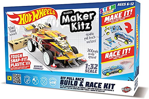 Mondo 51193 Maker Kitz Build und Race Kit Pull Back, Livrea Hot Wheels von Mondo