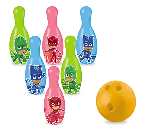 Mondo Toys – PJ Masks-Bowling-Set für Kinder – INKLUSIVE 1 Ball und 6 PJ Masks-Themenkegel – Sportspielzeug – Spiel für Kinder 2 3 4 Jahre – 28430 von Mondo
