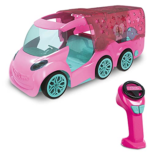 Mondo Mattel Barbie DJ Express Deluxe 2-in-1 Funkauto 2 Sitzer + DJ-Konsole für Kinder von Barbie – realistische Details – Fuchsia – 63685 von Mondo