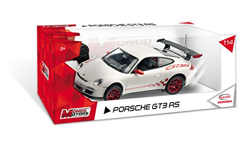Mondo Motors 63128 Miniatur-Fahrzeug, Funkfernbedienung, Porsche 611 GT3 RS R / C, Maßstab 1:14, Orange/Rot von Mondo