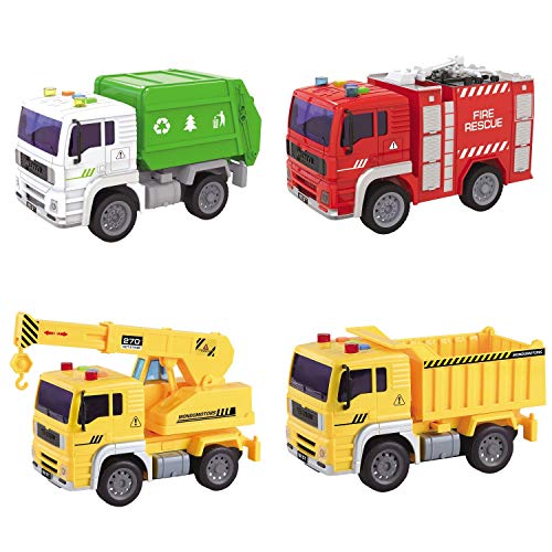 Mondo 51174 Motors – Friction Truck Assortment – LKW mit Rückzug Kupplung für Kinder, Gelb-Grün von Mondo