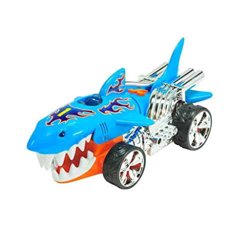 Mondo Motors - Hot Wheels Monster Action Monster Action SHARRUISER - Reibungsauto für Kinder - Licht und Sounds – 51204, Livrea Hot Wheels von Mondo