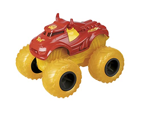 Mondo Motors - Hot Wheels Wheelie Smash - Licht- und Soundauto mit Rückladung für Kinder - 51234 gelb/rot von Mondo