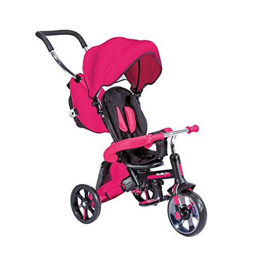 Mondo Toys 25337 Dreirad, skalierbar, ausklappbar, Strolly Bike, Rosa, Stadtfahrt, Spaziergänge, Kinder, ab 10 Monaten von Mondo
