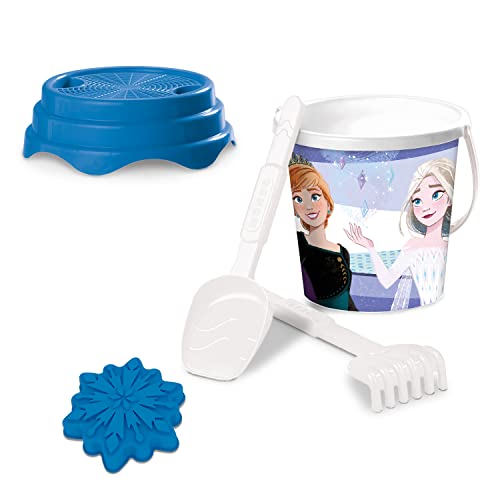 Mondo Toys - BUCKET SET + MOULD FROZEN - Sandeimer Set ø17 cm - 5-Teiliges Strandspielzeug Set für Kinder ab 3 Jahren, Strandset - 28216 von Mondo