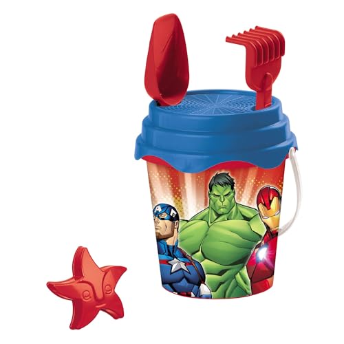 Mondo Toys - BUCKET SET + WATER CAN AVENGERS - Sandeimer Set ø17 cm mit Giesser - 6-Teiliges Strandspielzeug Set für Kinder ab 3 Jahren, Strandset - 28431 von Mondo