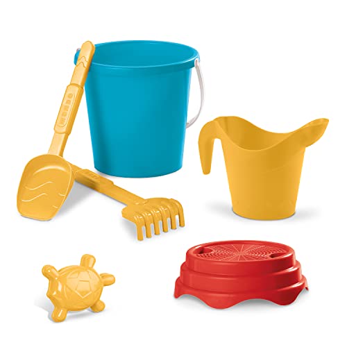 Mondo Toys - BUCKET SET + WATER CAN UNICOLOR - Sandeimer Set ø17 cm mit Giesser - 6-Teiliges Strandspielzeug Set für Kinder ab 3 Jahren, Strandset - 18904 von Mondo