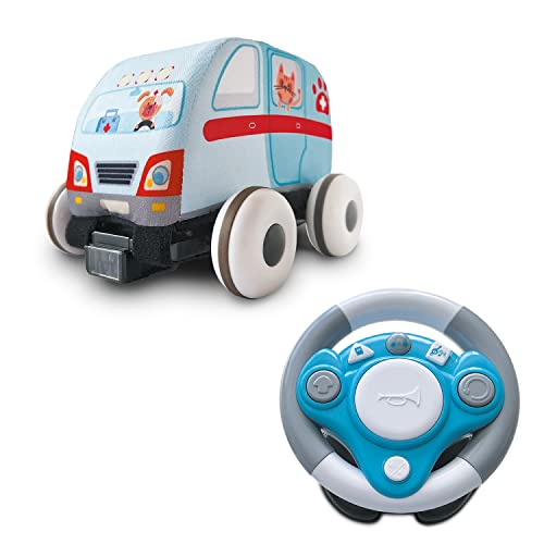 Mondo Toys - Soft Sponge Ambulanza - IR Soft-Schwamm-Maschine waschbar - Lenkradfernbedienung Multifunktion inklusive - 5 Kinderlieder, 2 Lieder zum Lernen, 18 MIDIS - 63737 von Mondo