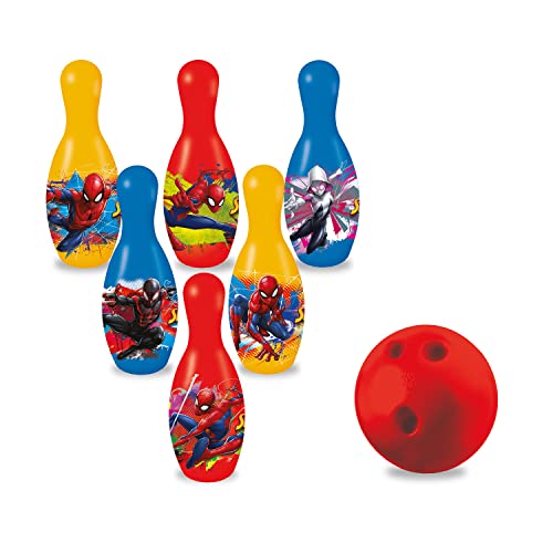Mondo Toys – Spiderman-Bowling-Set für Kinder – INKLUSIVE 1 Ball und 6 Spiderman-Themenkegel – Sportspielzeug – Spiel für Kinder 2 3 4 Jahre – 28075 von Mondo