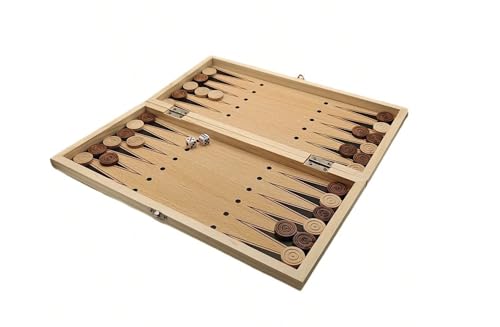 Schach - Backgammon - Dame 3 in 1 Spiel Holz Faltbares Schachspiel für Kinder Erwachsene Geeignet Familienaktivitäten (29cm x 29cm) von MondoHaus