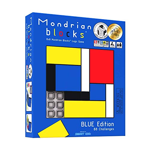 Mondrian Blocks Multi Award Winning Puzzle Game, Brain Teaser, Kompaktes Reisespiel an Bord, Blue Edition von Mondrian Blocks