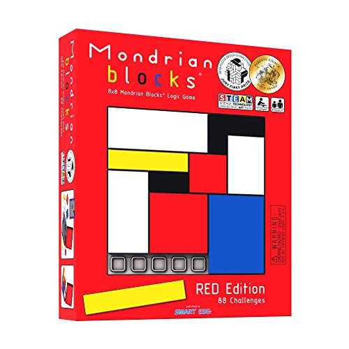 Mondrian Blocks Multi Award Winning Puzzle Game, Brain Teaser, Kompaktes Reisespiel an Bord, Red Edition von Mondrian Blocks