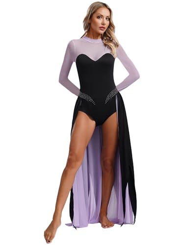 Monduelle Damen Meerjungfrau Kostüm Böse Meerhexe Kleid Octopus Kostüm Langarm Maxikleid Halloween Karneval Fasching Partykleid Lila S von Monduelle
