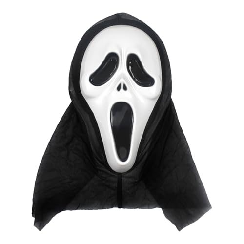 Monduelle Halloween Horror Scream Maske Ghost Gesichtsmaske Geist Maske Halloween Kostüm Zubehör für Geisterhaus Mottopartys Rollenspiele Schwarz A Einheitsgröße Monduelle Halloween Horror Scream Maske Ghost Gesichtsmaske Geist Maske Halloween Kostüm Zubehör für Geisterhaus Mottopartys Rollenspiele Schwarz A Einheitsgröße von Monduelle