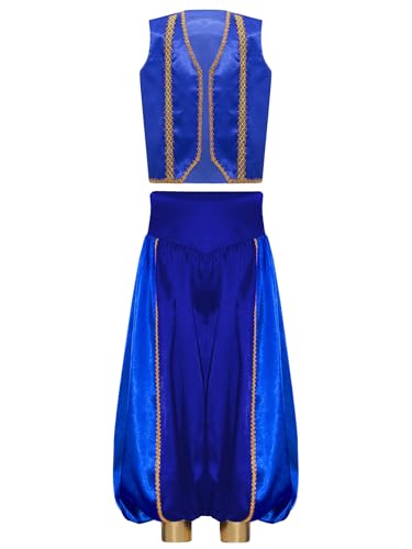 Monduelle Jungen Arabischer Prinz Kostüm Satin Weste Jacke + Haremshose Kinder Arabische Kleidung Halloween Karneval Fasching Verkleidung Royal Blau 158-164 Monduelle Jungen Arabischer Prinz Kostüm Satin Weste Jacke + Haremshose Kinder Arabische Kleidung Halloween Karneval Fasching Verkleidung Royal Blau 158-164 von Monduelle