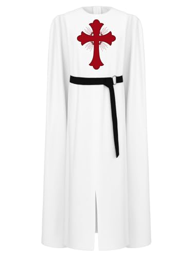 Monduelle Jungen Mittelalter Ritter Kostüm Gladiator Krieger Robe mit Umhang Römer Kostüm Halloween Weihnachten Karneval Fasching Party Outfits Weiß 110-116 Monduelle Jungen Mittelalter Ritter Kostüm Gladiator Krieger Robe mit Umhang Römer Kostüm Halloween Weihnachten Karneval Fasching Party Outfits Weiß 110-116 von Monduelle