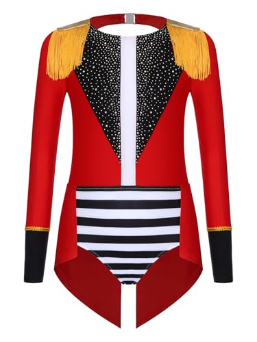 Monduelle Mädchen Zirkus Kostüm Glitzer Zirkusdirektor Body Overall Langarm Tanzbody Ringmaster Outfits Festival Showman Tanzkostüm Rot 170 Monduelle Mädchen Zirkus Kostüm Glitzer Zirkusdirektor Body Overall Langarm Tanzbody Ringmaster Outfits Festival Showman Tanzkostüm Rot 170 von Monduelle