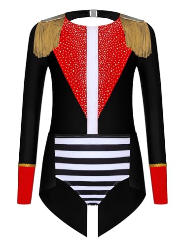 Monduelle Mädchen Zirkus Kostüm Glitzer Zirkusdirektor Body Overall Langarm Tanzbody Ringmaster Outfits Festival Showman Tanzkostüm Schwarz 146-152 Monduelle Mädchen Zirkus Kostüm Glitzer Zirkusdirektor Body Overall Langarm Tanzbody Ringmaster Outfits Festival Showman Tanzkostüm Schwarz 146-152 von Monduelle
