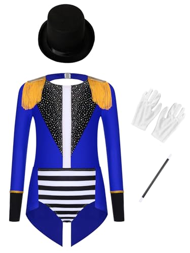 Monduelle Mädchen Zirkus Kostüm Ringmaster Outfits Zirkusdirektor Body Overall mit Hut Tanzbody Festival Showman Tanzkostüm Royal Blau 158-164 Monduelle Mädchen Zirkus Kostüm Ringmaster Outfits Zirkusdirektor Body Overall mit Hut Tanzbody Festival Showman Tanzkostüm Royal Blau 158-164 von Monduelle