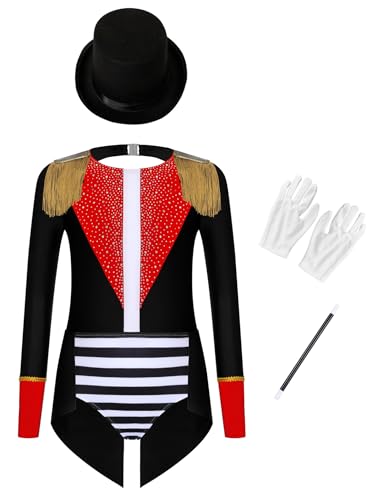 Monduelle Mädchen Zirkus Kostüm Ringmaster Outfits Zirkusdirektor Body Overall mit Hut Tanzbody Festival Showman Tanzkostüm Schwarz 170-176 Monduelle Mädchen Zirkus Kostüm Ringmaster Outfits Zirkusdirektor Body Overall mit Hut Tanzbody Festival Showman Tanzkostüm Schwarz 170-176 von Monduelle