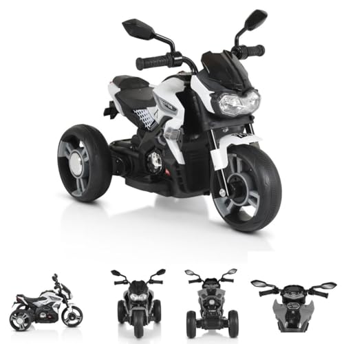 Moni Kinder Elektromotorrad Colombo Scheinwerfer, Zwei Motoren, MP3, bis 7 km/h, Farbe:weiß Uni Moni Kinder Elektromotorrad Colombo Scheinwerfer, Zwei Motoren, MP3, bis 7 km/h, Farbe:weiß Uni von Moni