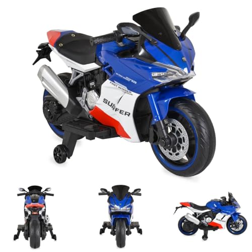 Moni Kinder Elektromotorrad Surfer Stützräder Fußstütze Bluetooth MP3-Ausgang, Farben:blau Moni Kinder Elektromotorrad Surfer Stützräder Fußstütze Bluetooth MP3-Ausgang, Farben:blau von Moni