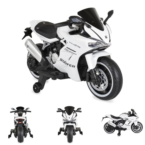 Moni Kinder Elektromotorrad Surfer Stützräder Fußstütze Bluetooth MP3-Ausgang, Farben:weiß Moni Kinder Elektromotorrad Surfer Stützräder Fußstütze Bluetooth MP3-Ausgang, Farben:weiß von Moni