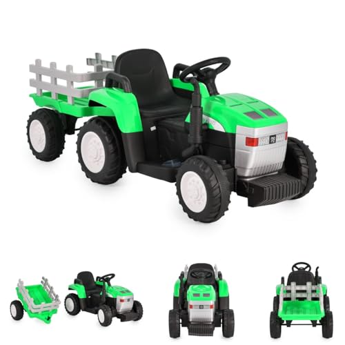 Moni Kinder Elektrotraktor Dallas mit Anhänger, Fernbedienung, Musik, Lichter, Farbe:grün Moni Kinder Elektrotraktor Dallas mit Anhänger, Fernbedienung, Musik, Lichter, Farbe:grün von Moni
