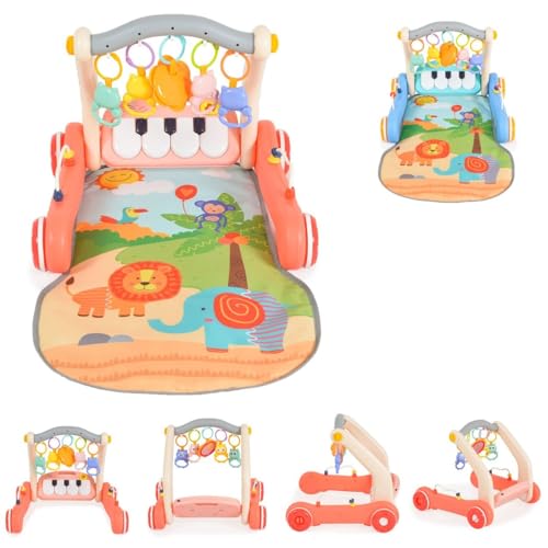 Moni Lauflernwagen 2 in 1 Piano HE0637 Krabbeldecke, Spielbogen, Activitycenter, Farben:rosa von Moni