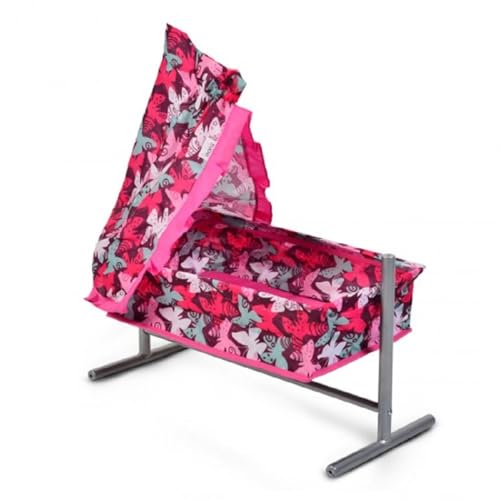 Moni Puppenbett, Puppenwiege Butterfly 9339, mit Himmel und Rüschchen 59x29,5x61cm Moni Puppenbett, Puppenwiege Butterfly 9339, mit Himmel und Rüschchen 59x29,5x61cm von Moni