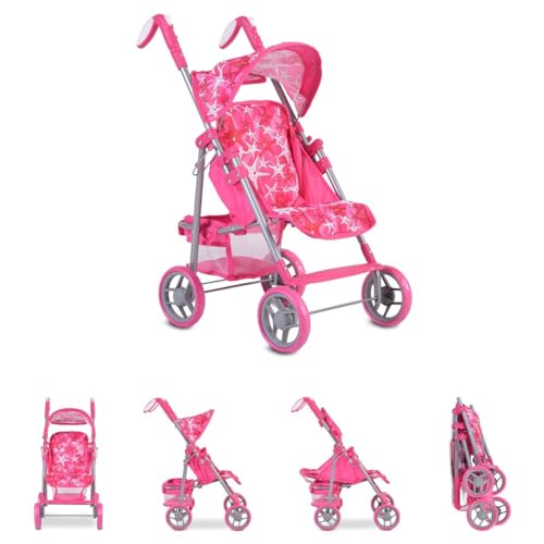 Moni Puppenwagen Stars 9351 faltbar, Rückenlehne und Schiebegriffe verstellbar, Farbe:pink Moni Puppenwagen Stars 9351 faltbar, Rückenlehne und Schiebegriffe verstellbar, Farbe:pink von Moni