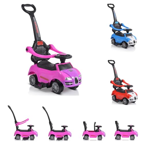 Moni Rutschauto 2 in 1 Rider 208, Rutscher mit Griff, Lehne, Bügel, Fußstütze, Farben:pink Moni Rutschauto 2 in 1 Rider 208, Rutscher mit Griff, Lehne, Bügel, Fußstütze, Farben:pink von Moni