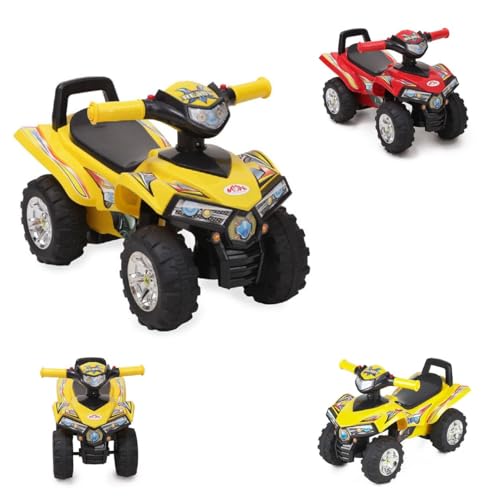 Moni Rutschauto ATV 551 ab 1 Jahr mit Musikfunktion, Hupe, Quad Design gelb von Moni